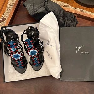 Giuseppe Zanotti for BALMAIN sandals new in box 8.5 beaded couture
